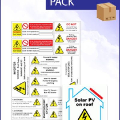PV on Roof and Hazard Labels Pack